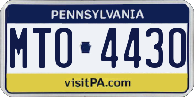 PA license plate MTO4430