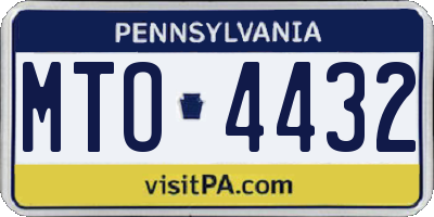 PA license plate MTO4432
