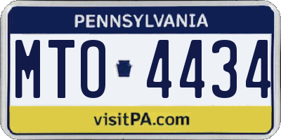 PA license plate MTO4434