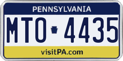 PA license plate MTO4435