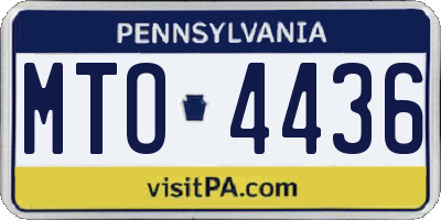 PA license plate MTO4436