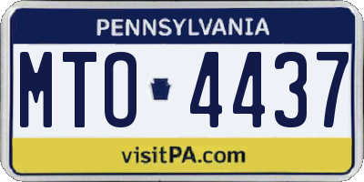 PA license plate MTO4437