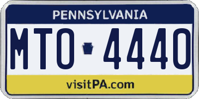 PA license plate MTO4440