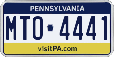 PA license plate MTO4441