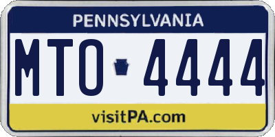 PA license plate MTO4444