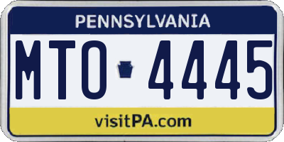 PA license plate MTO4445