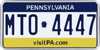 PA license plate MTO4447