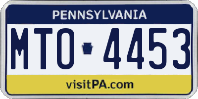 PA license plate MTO4453