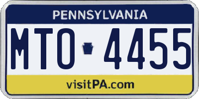 PA license plate MTO4455
