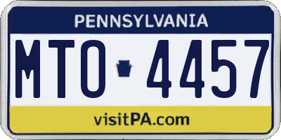 PA license plate MTO4457