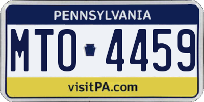 PA license plate MTO4459