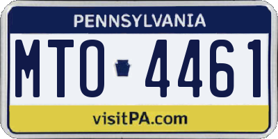 PA license plate MTO4461