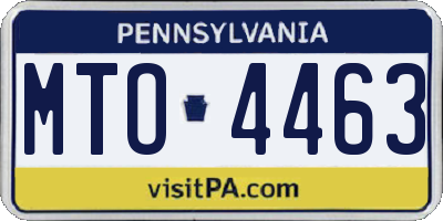 PA license plate MTO4463