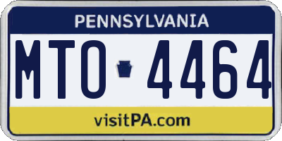 PA license plate MTO4464