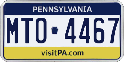 PA license plate MTO4467