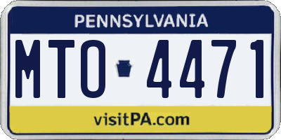 PA license plate MTO4471