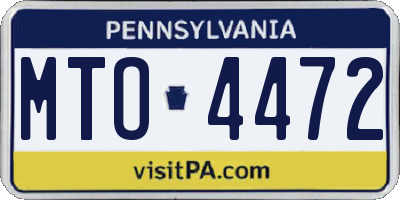 PA license plate MTO4472