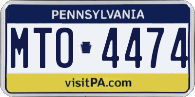 PA license plate MTO4474