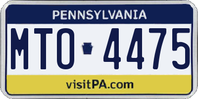 PA license plate MTO4475