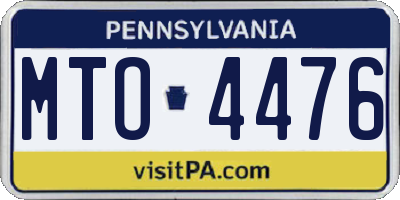 PA license plate MTO4476