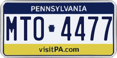 PA license plate MTO4477