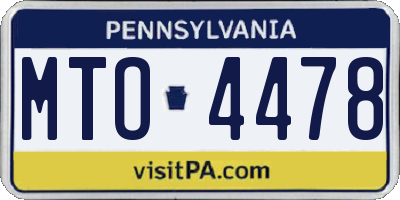 PA license plate MTO4478