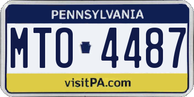 PA license plate MTO4487