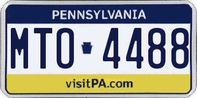 PA license plate MTO4488