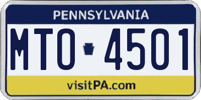 PA license plate MTO4501