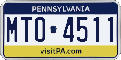 PA license plate MTO4511