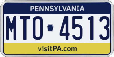 PA license plate MTO4513
