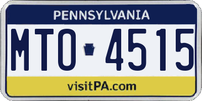 PA license plate MTO4515