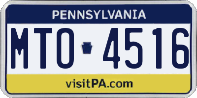 PA license plate MTO4516