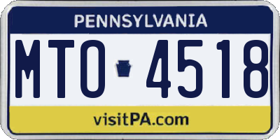 PA license plate MTO4518