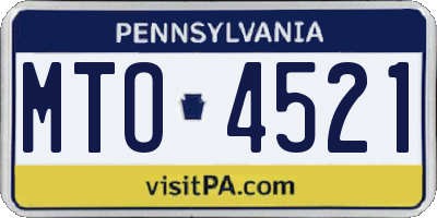 PA license plate MTO4521