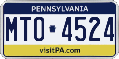 PA license plate MTO4524