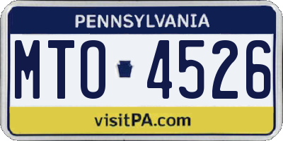 PA license plate MTO4526