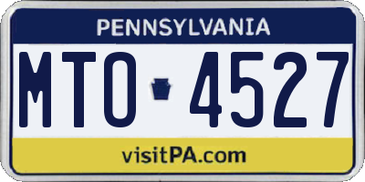 PA license plate MTO4527