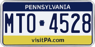 PA license plate MTO4528