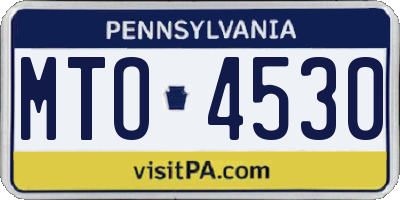 PA license plate MTO4530