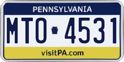 PA license plate MTO4531