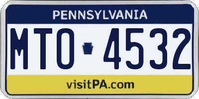 PA license plate MTO4532