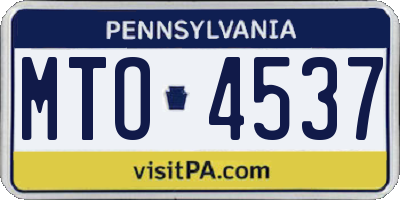 PA license plate MTO4537