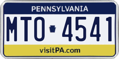 PA license plate MTO4541