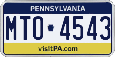 PA license plate MTO4543