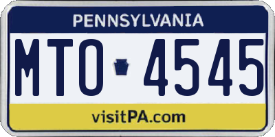 PA license plate MTO4545