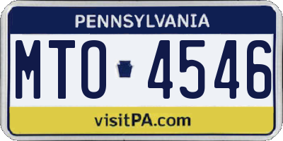 PA license plate MTO4546