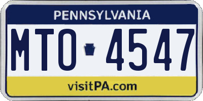 PA license plate MTO4547