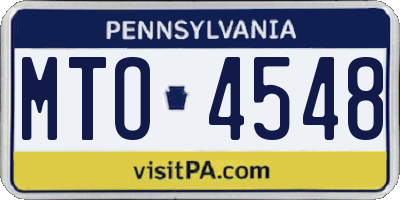 PA license plate MTO4548