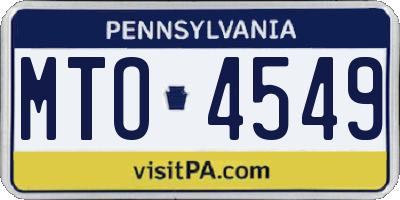 PA license plate MTO4549